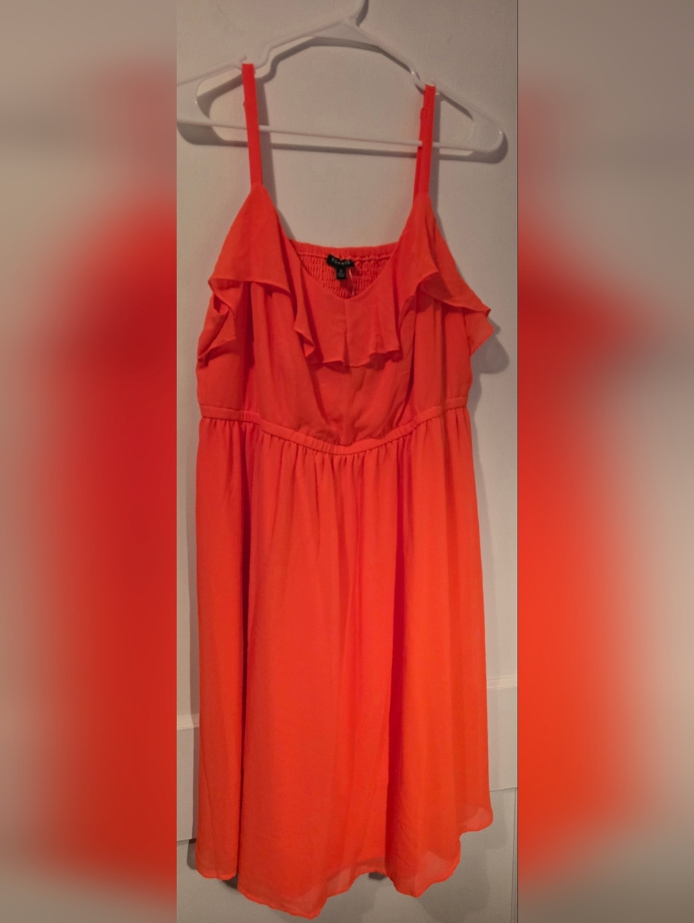 NWT Torrid Bright Orange Ruffled Dress